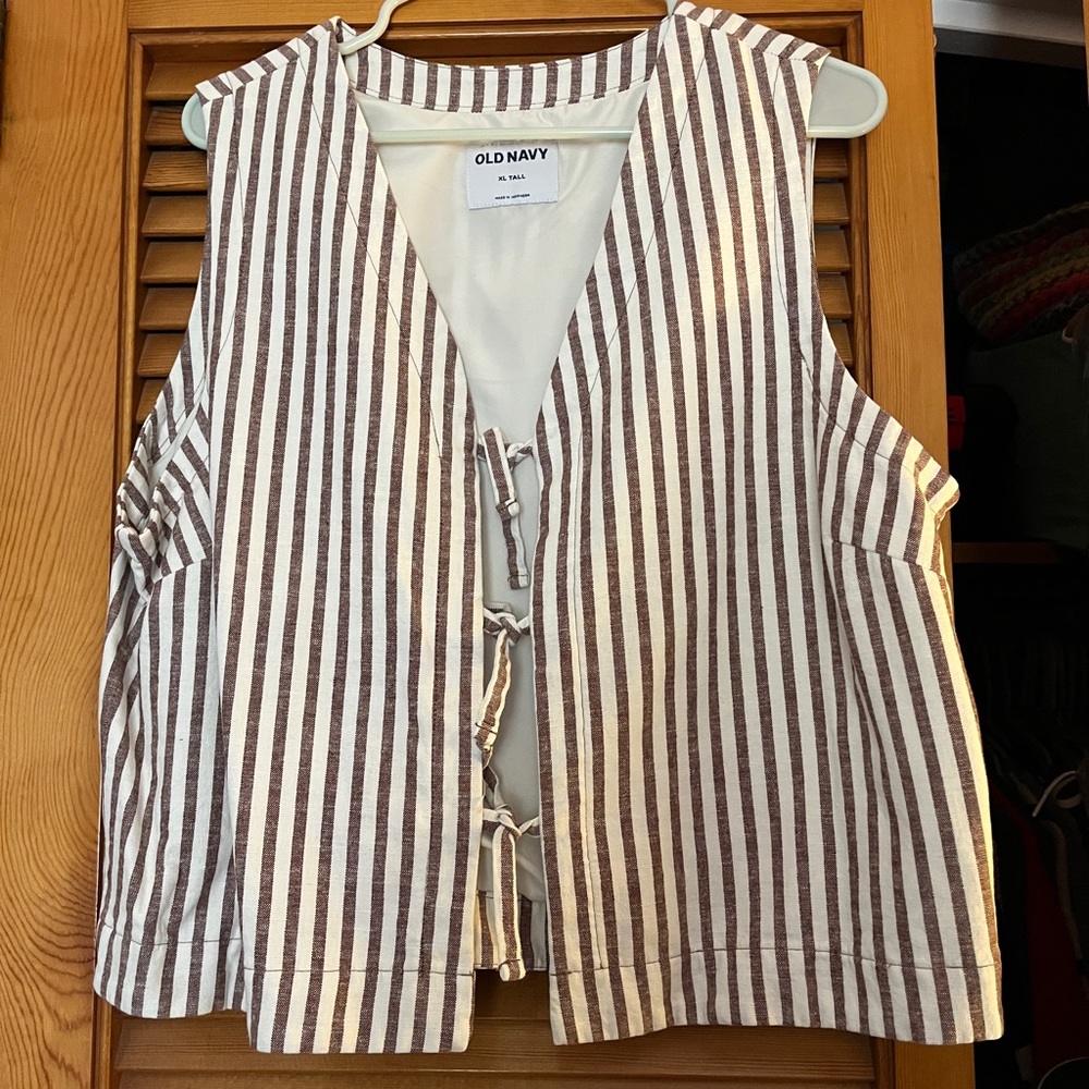 Old Navy Striped Front Tie Vest